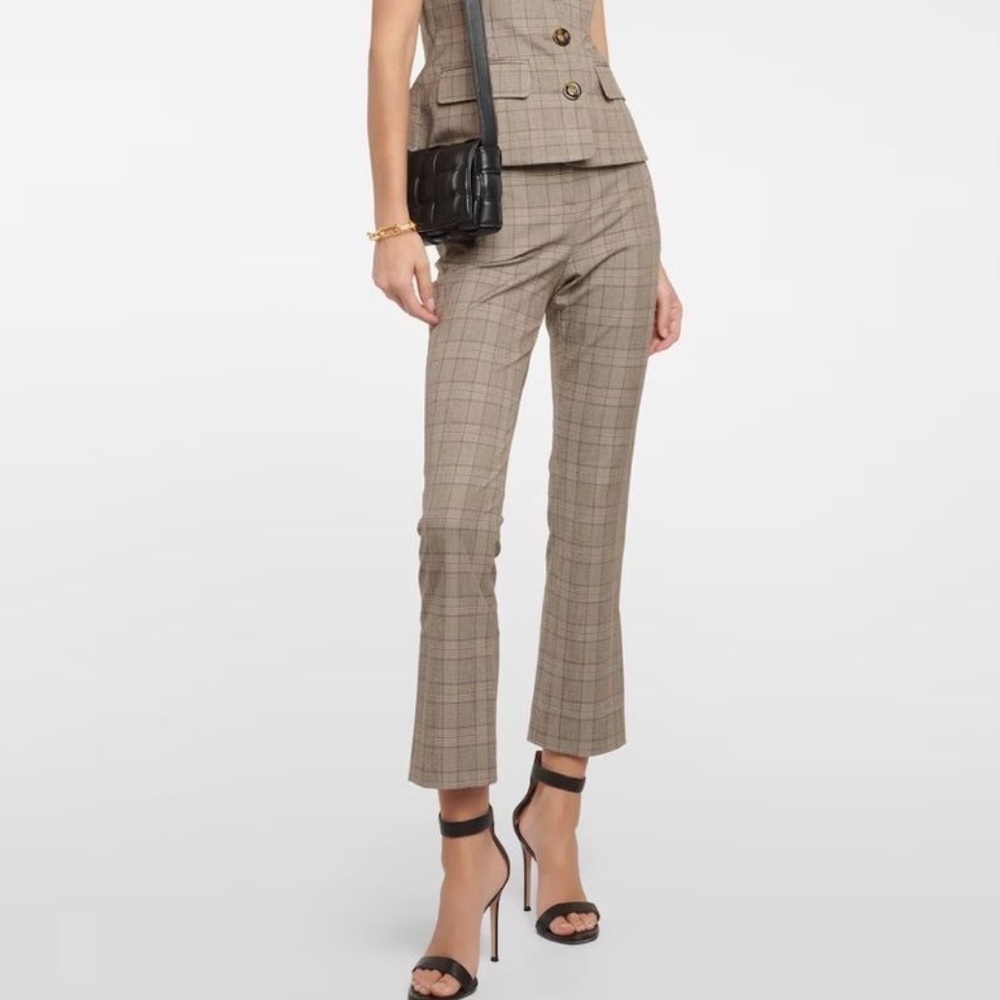 Veronica Beard Women's Plaid Arte Dress Pant with Slit‎ Brown Multi Size 4